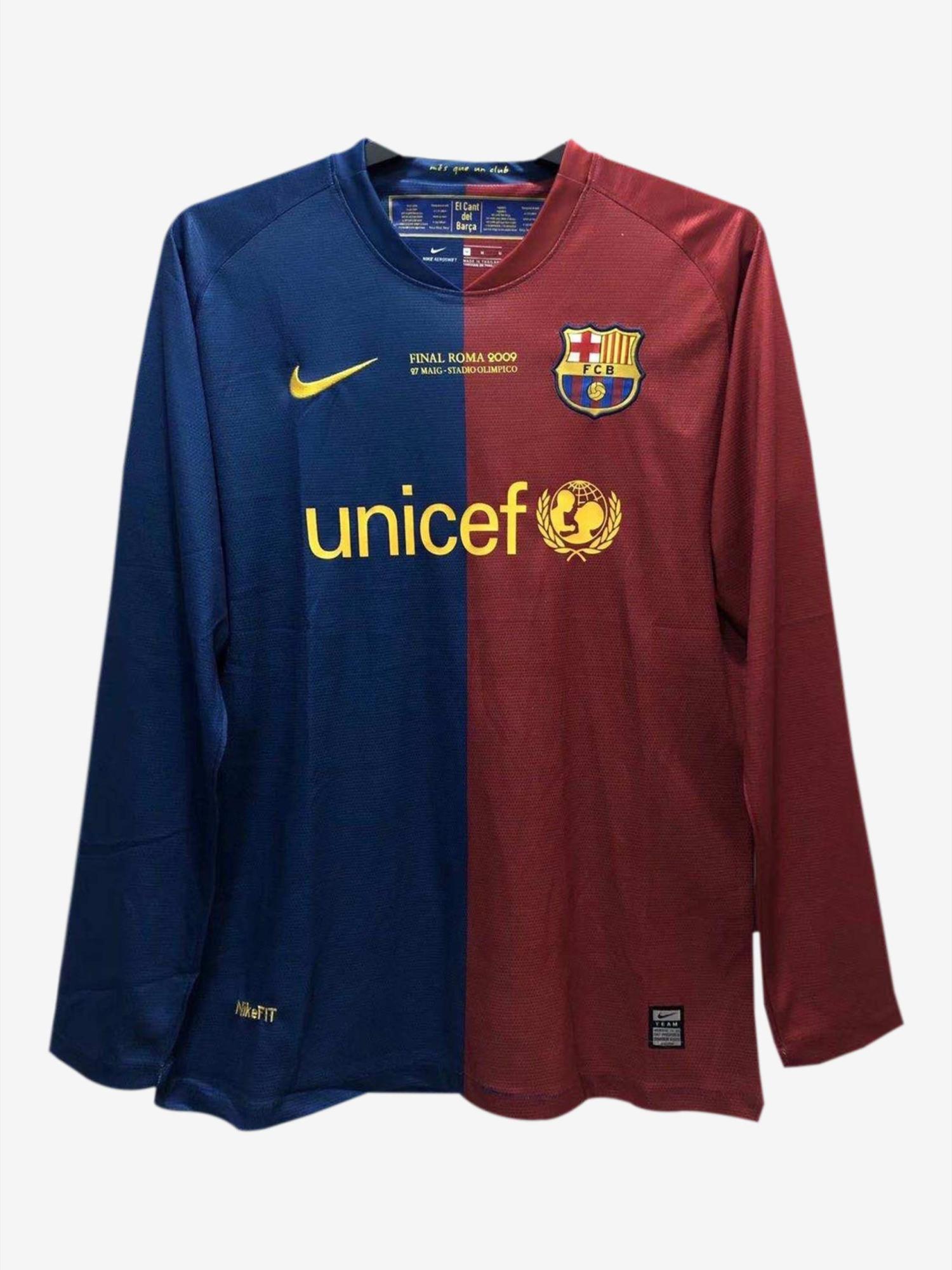 Barcelona Home Long Sleeves Champions League Retro Jersey 08-09 Season Barcelona Home Long Sleeves Champions League Retro Jersey 08-09 Season