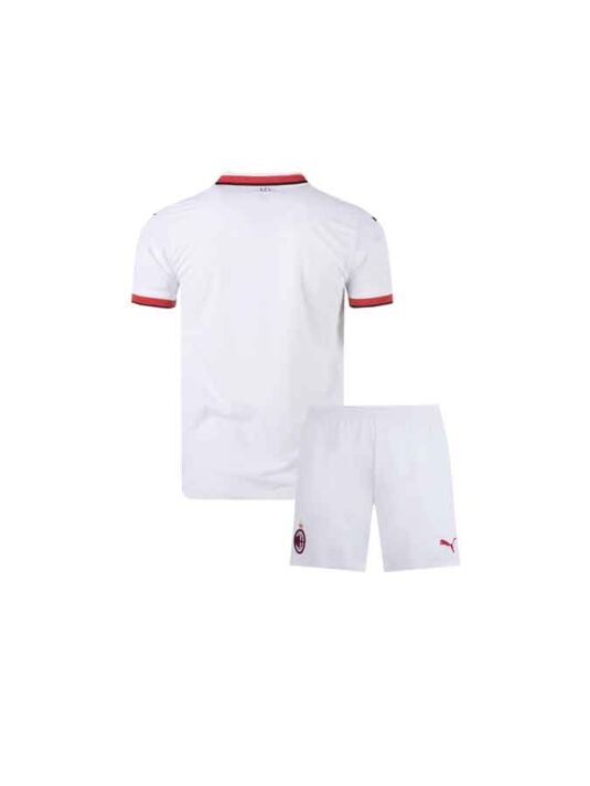 Kids-AC-Milan-Away-Jersey-And-Shorts-24-25-Season-Back Kids-AC-Milan-Away-Jersey-And-Shor