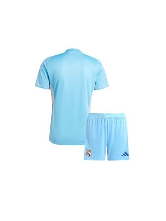 Kids-Real-Madrid-Goalkeeper-Jersey-And-Shorts-24-25-Season-Back Kids-Real-Madrid-Goalkeeper-Jersey-And-Shorts-24-25-Season-Back
