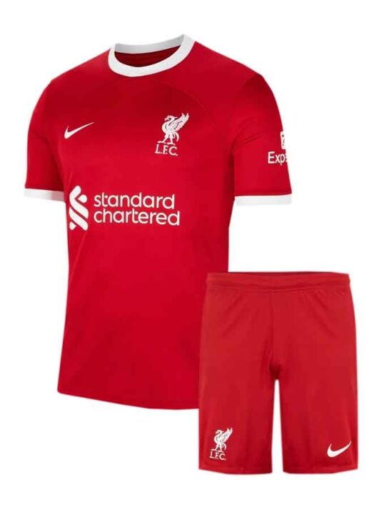 Liverpool-Home-Jersey-And-Shorts-23-24-Season-Premium-Front Liverpool-Home-Jersey-And-Shorts-23-24-Season-Premium-Front