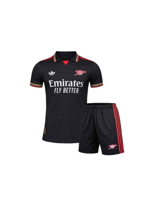 Kids-Arsenal-Black-Special-Edition-Jersey-With-Shorts-25-26-Season