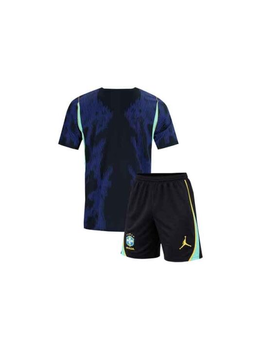 Kids-Brazil-Away-Jersey-And-Shorts-World-Cup-2026-Back Kids-Brazil-Away-Jersey-And-Shorts-World-Cup-2026-Back