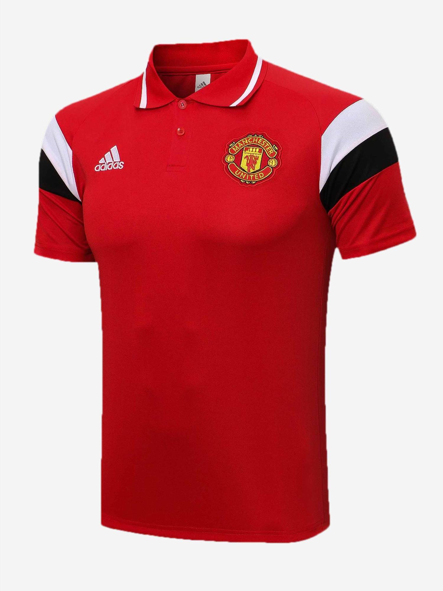 Manchester United Polo Jersey Solid Red And White Sleeves Manchester United Polo Jersey Solid Red And White Sleeves