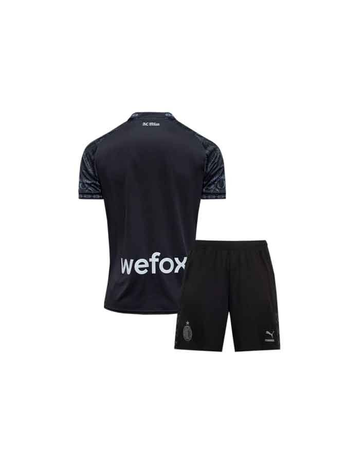Kids-AC-Milan-X-Pleasures-Jersey-And-Shorts-Dark-23-24-Season-back Kids-AC-Milan-X-Pleasures-Jersey-And-Shorts-Dark-23-24-Season-back