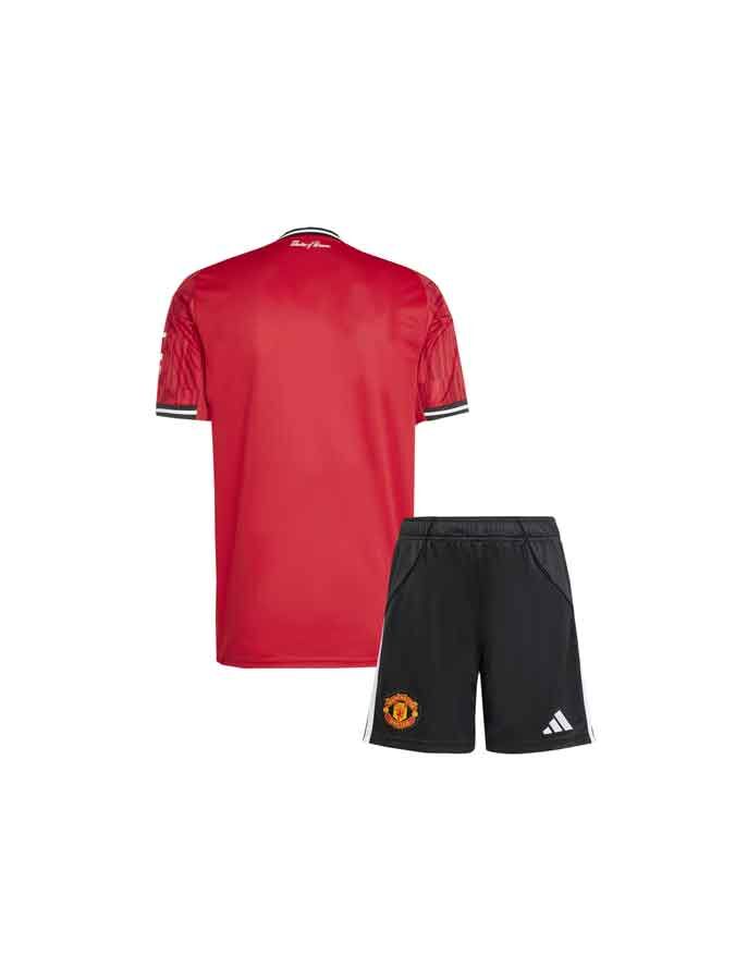 Kids-Manchester-United-Home-Jersey-And-Shorts-25-26-Season-Back Kids-Manchester-United-Home-Jersey-And-Shorts-25-26-Season-Back
