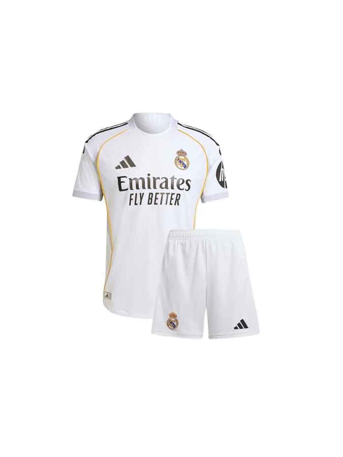 Kids-Real-Madrid-Home-Jersey-And-Shorts-25-26-Season Kids-Real-Madrid-Home-Jersey-And-Shorts-25-26-Season