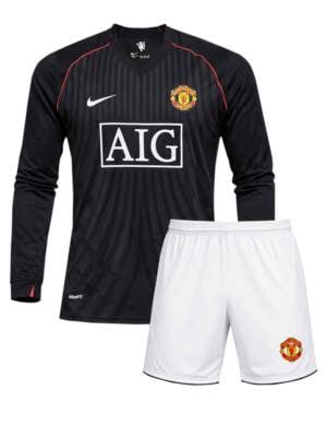 Manchester-United-Away-Long-Sleeves-Retro-Jersey-And-Shorts-2007-08-Season