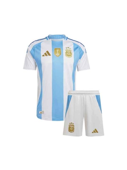 Kids-Argentina-Home-Jersey-And-Shorts-24-25-Season Kids-Argentina-Home-Jersey-And-Shorts-24-25-Season