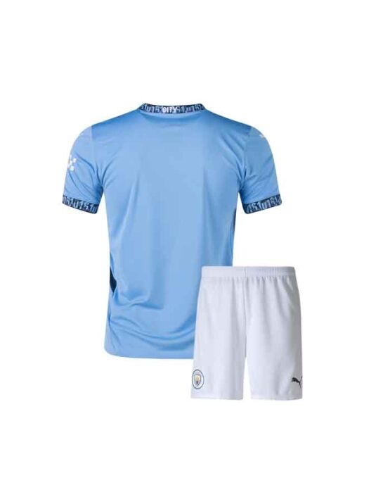Kids-Manchester-City-Home-Jersey-And-Shorts-24-25-Season-Back Kids-Manchester-City-Home-Jersey-And-Shorts-24-25-Season-Back