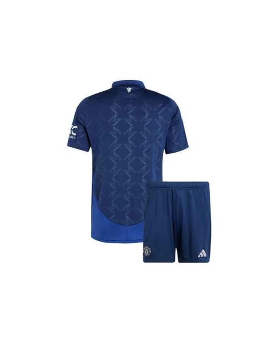 Kids-Manchester-United-Away-Jersey-And-Shorts-24-25-Season-Back Kids-Manchester-United-Away-Jersey-And-Shorts-24-25-Season-Back
