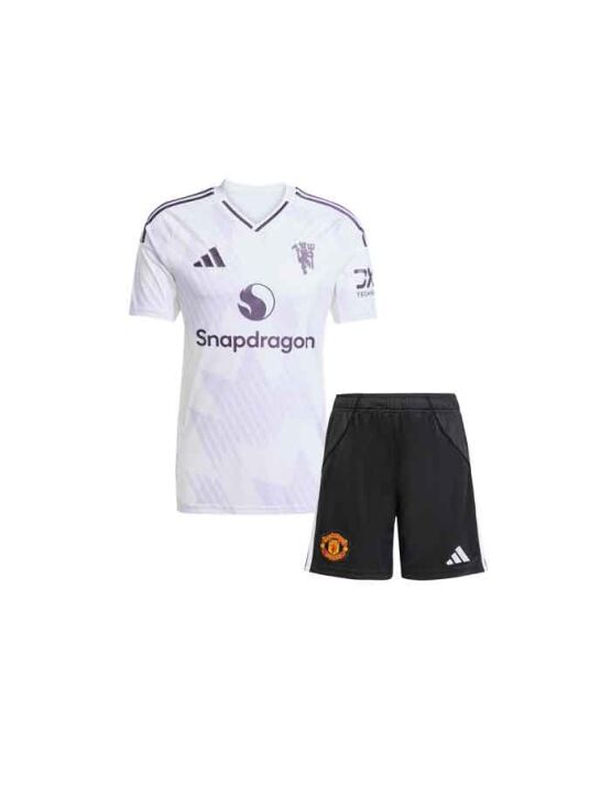 Kids-Manchester-United-Away-Jersey-And-Shorts-25-26-Season
