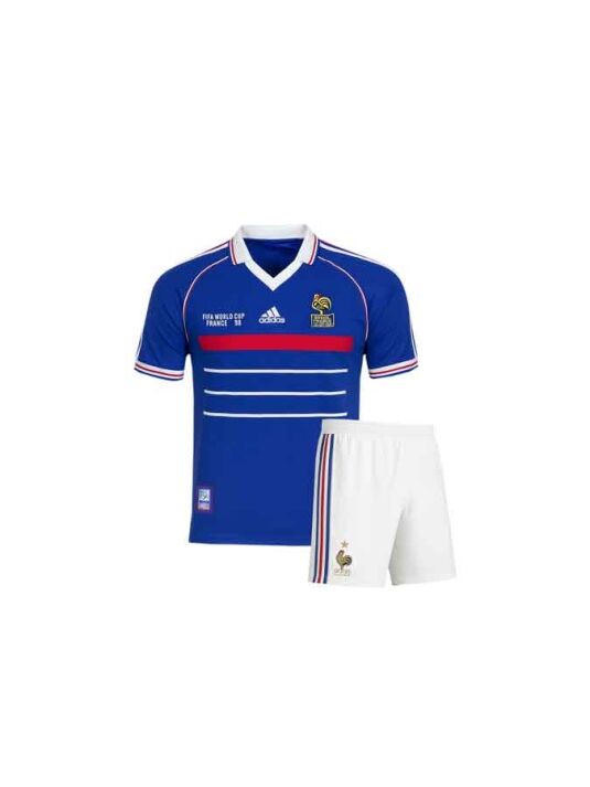 Kids-France-Home-1998-Worldcup-Retro-jersey-with-Shorts