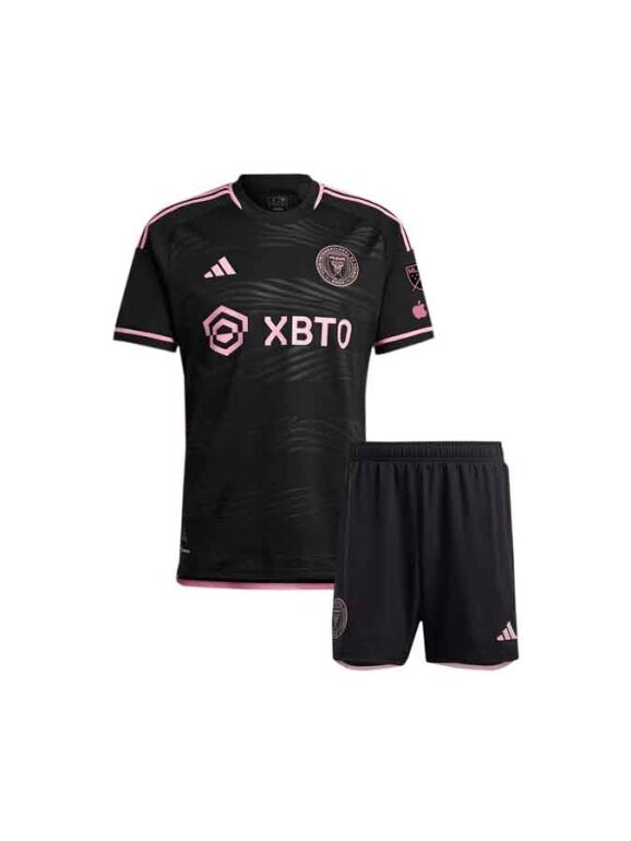 Kids-Inter-Miami-Away-Jersey-And-Shorts-23-24-Season-Premium-Front