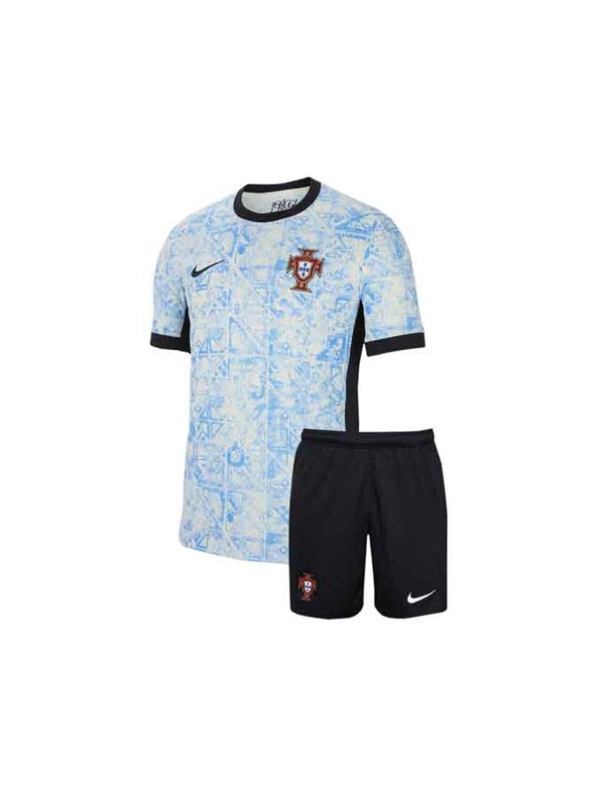 Kids-Portugal-Away-Jersey-And-Shorts-24-25-Season