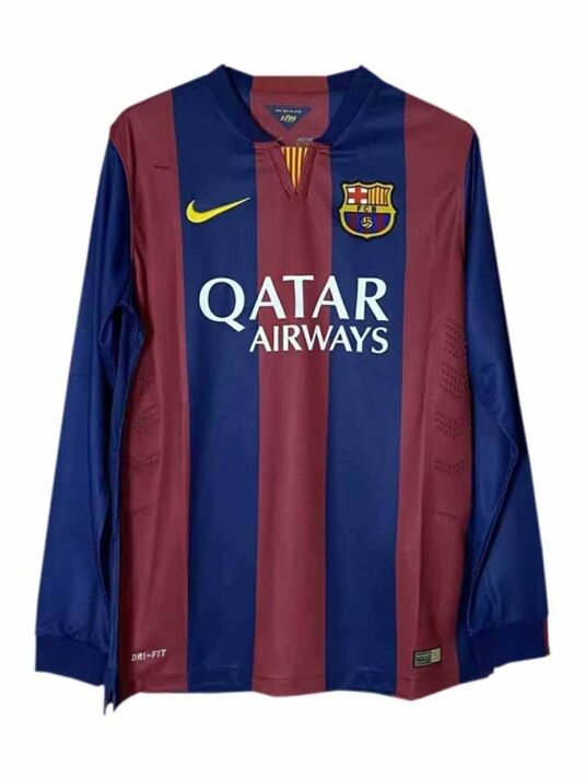 Barcelona-Home-2014-2015-Season-Retro-Jersey-Long-Sleeves