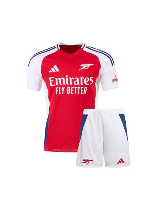 Kids-Arsenal-Home-Jersey-And-Shorts-24-25-Season