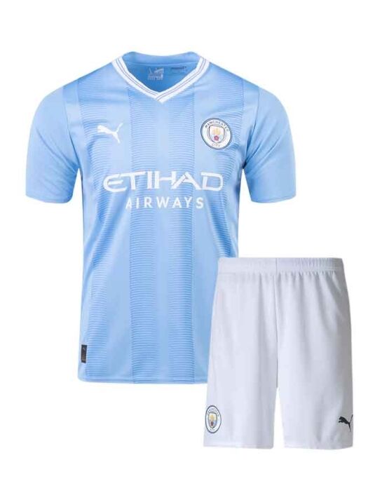 Manchester-City-Home-Jersey-And-Shorts-23-24-Season-Premium-Front Manchester-City-Home-Jersey-And-Shorts-23-24-Season-Premium-Front