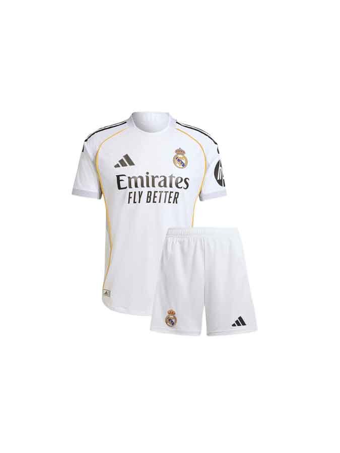 Kids-Real-Madrid-Home-Jersey-And-Shorts-25-26-Season Kids-Real-Madrid-Home-Jersey-And-Shorts-25-26-Season