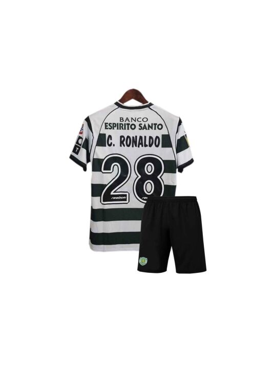 Kids-Sporting-Lisbon-Home-Retro-Jersey-With-Shorts-02-03-Season-Back Kids-Sporting-Lisbon-Home-Retro-Jersey-With-Shorts-02-03-Season-Back