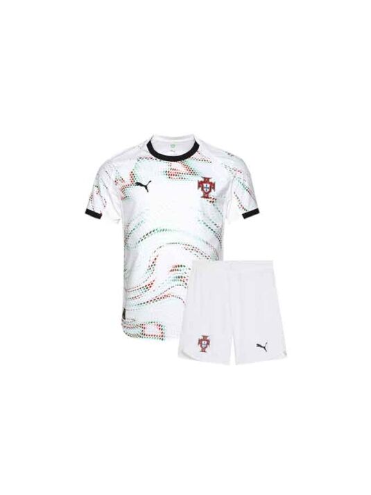 Kids-Portugal-Away-Jersey-And-Shorts-25-26-Season