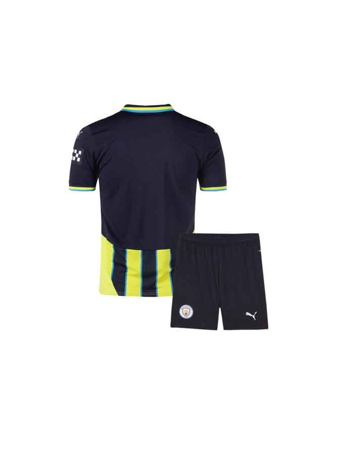 Kids-Manchester-City-Away-Jersey-And-Shorts-24-25-Season-Back Kids-Manchester-City-Away-Jersey-And-Shorts-24-25-Season-Back