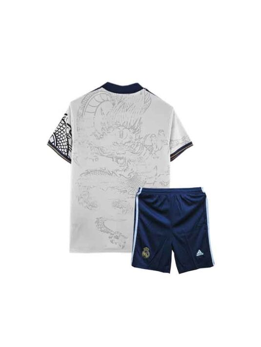Kids-Real-Madrid-Dragon-Edition-White-Jersey-And-Shorts-23-24-Season-Premium-Back Kids-Real-Madrid-Dragon-Edition-White-Jersey-And-Shorts-23-24-Season-Premium-Back
