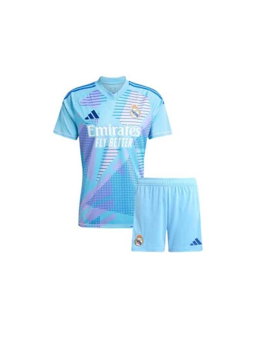 Kids-Real-Madrid-Goalkeeper-Jersey-And-Shorts-24-25-Season Kids-Real-Madrid-Goalkeeper-Jersey-And-Shorts-24-25-Season