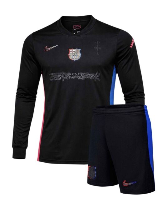 Barcelona-Away-X-Travis-Scott-All-Black-Jersey-And-Shorts-24-25-Season-Long-Sleeves Barcelona-Away-X-Travis-Scott-All-Black-Jersey-And-Shorts-24-25-Season-Long-Sleeves