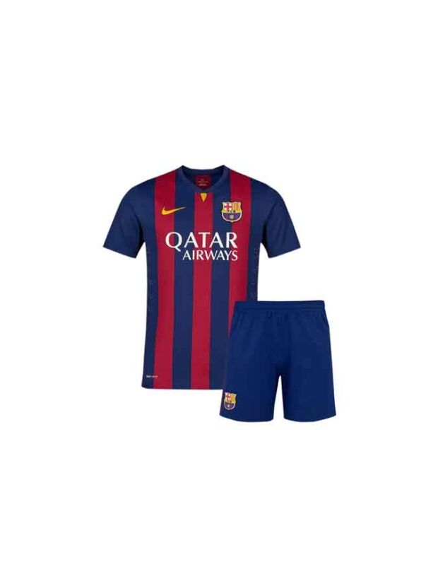 Kids-Barcelona-Home-Retro-Jersey-And-Shorts-14-15-Season