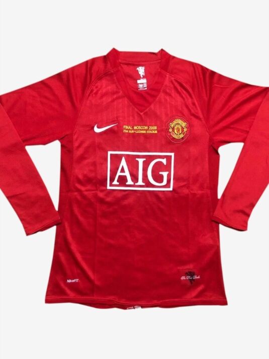 Manchester United Home Long Sleeves Champions League Retro Jersey 07-08 Season Manchester United Home Long Sleeves Champions League Retro Jersey 07-08 Season