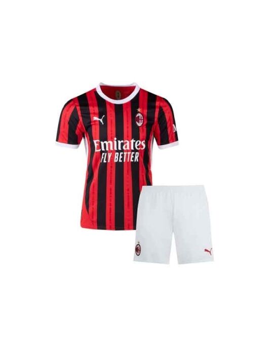 Kids-AC-Milan-Home-Jersey-And-Shorts-24-25-Season Kids-AC-Milan-Home-Jersey-And-Shorts-24-25-Season