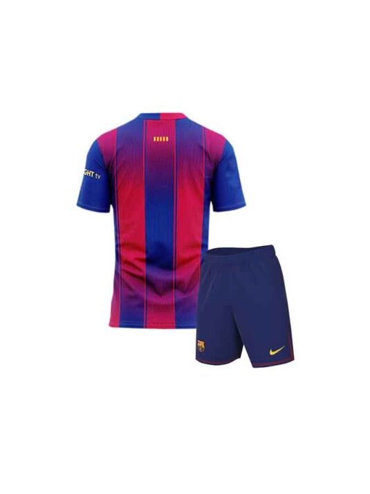 Kids-Barcelona-Home-Jersey-And-Shorts-25-26-Season-Back Kids-Barcelona-Home-Jersey-And-Shorts-25-26-Season-Back