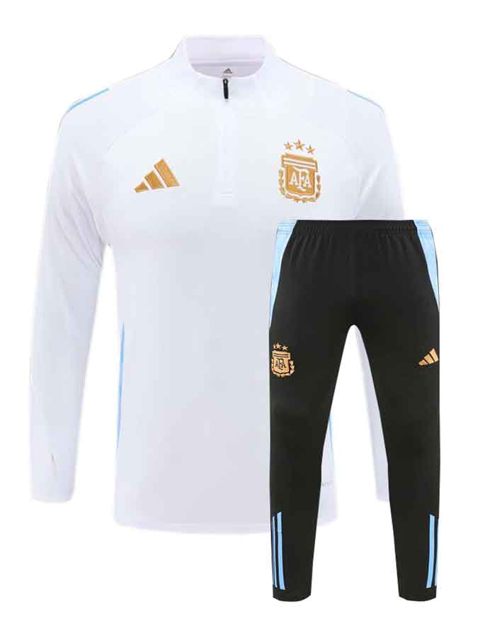 Argentina-Training-Suit-White-Jacket-Black-Track-Pant-24-25-Season Argentina-Training-Suit-White-Jacket-Black-Track-Pant-24-25-Season