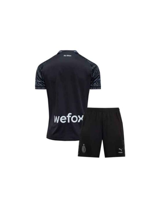 Kids-AC-Milan-X-Pleasures-Jersey-And-Shorts-Dark-23-24-Season-back Kids-AC-Milan-X-Pleasures-Jersey-And-Shorts-Dark-23-24-Season-back