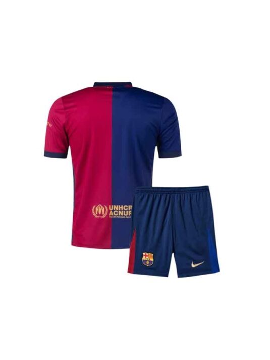 Kids-Barcelona-Home-Jersey-And-Shorts-24-25-Season-Back Kids-Barcelona-Home-Jersey-And-Shorts-24-25-Season-Back
