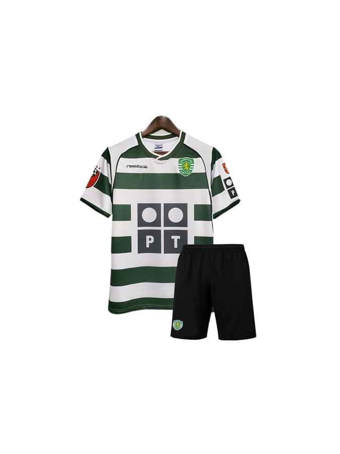 Kids-Sporting-Lisbon-Home-Retro-Jersey-With-Shorts-02-03-Season Kids-Sporting-Lisbon-Home-Retro-Jersey-With-Shorts-02-03-Season