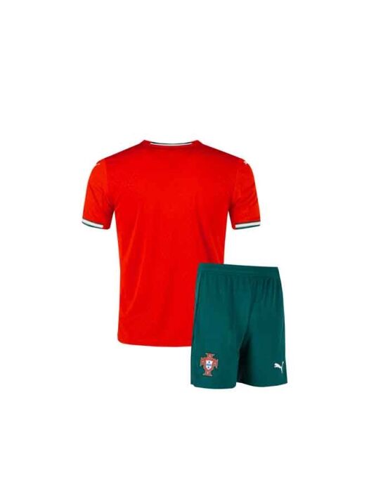 Kids-Portugal-Home-Jersey-And-Shorts-25-26-Season-Back Kids-Portugal-Home-Jersey-And-Shorts-25-26-Season-Back